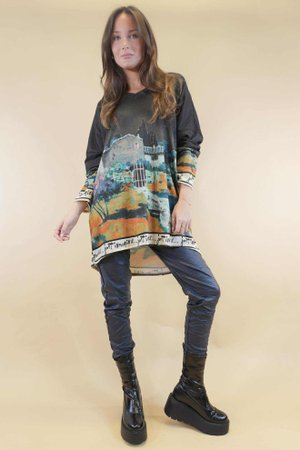 Roscoe Lurex Relaxed Knit Top Tuscan Black  /13=